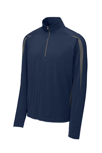 ST851 Sport-Tek® Sport-Wick® Stretch 1/2-Zip Colorblock Pullover