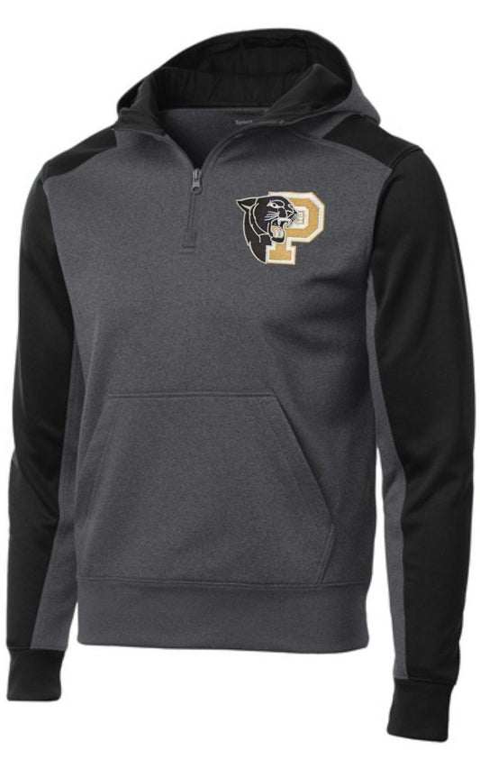 Parkway Panthers Embroidered Fleece Colorblock 1/4-Zip Hooded Sweatshirt