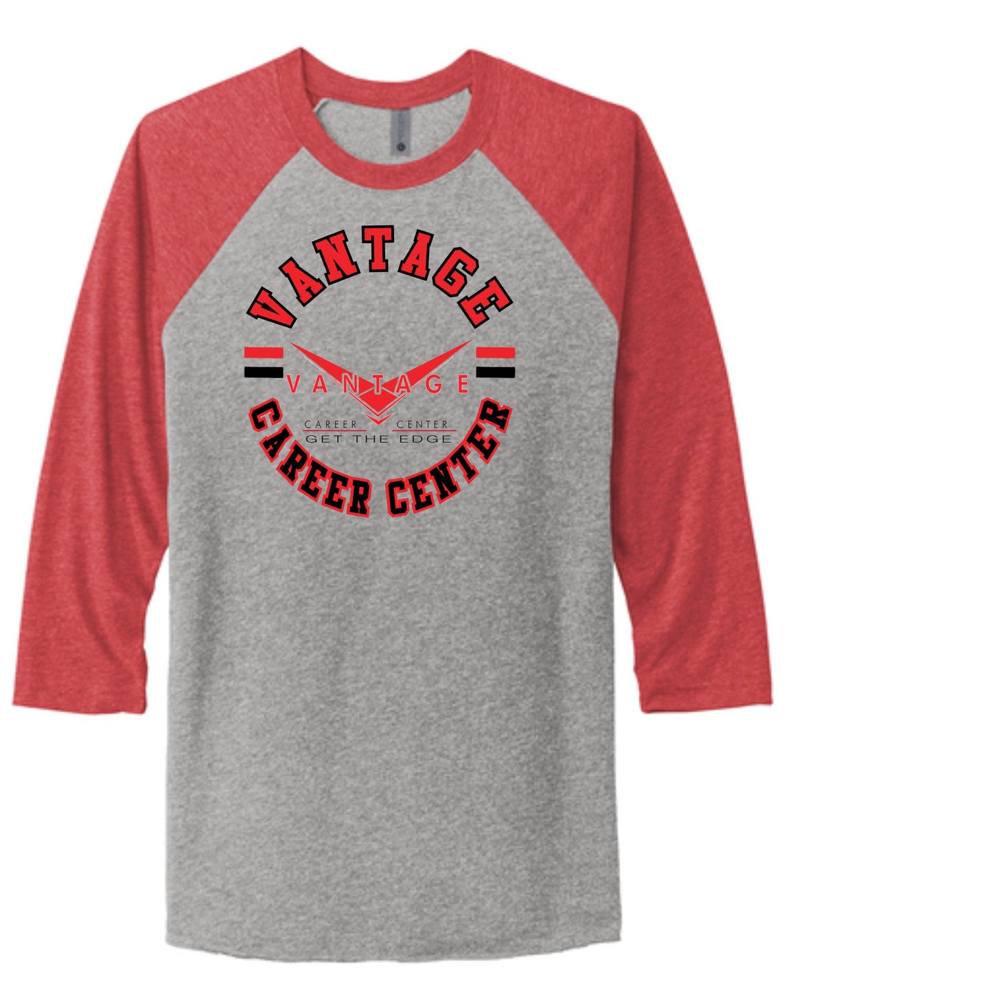 Circle Vantage Next Level Apparel Adult Tri-Blend 3/4-Sleeve Raglan Tee