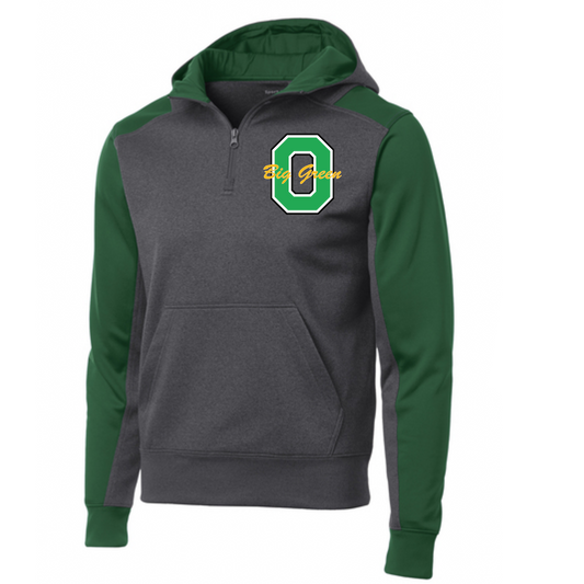 Big O-Sport-Tek Tech Fleece Colorblock 1/4-Zip Hooded Sweatshirt