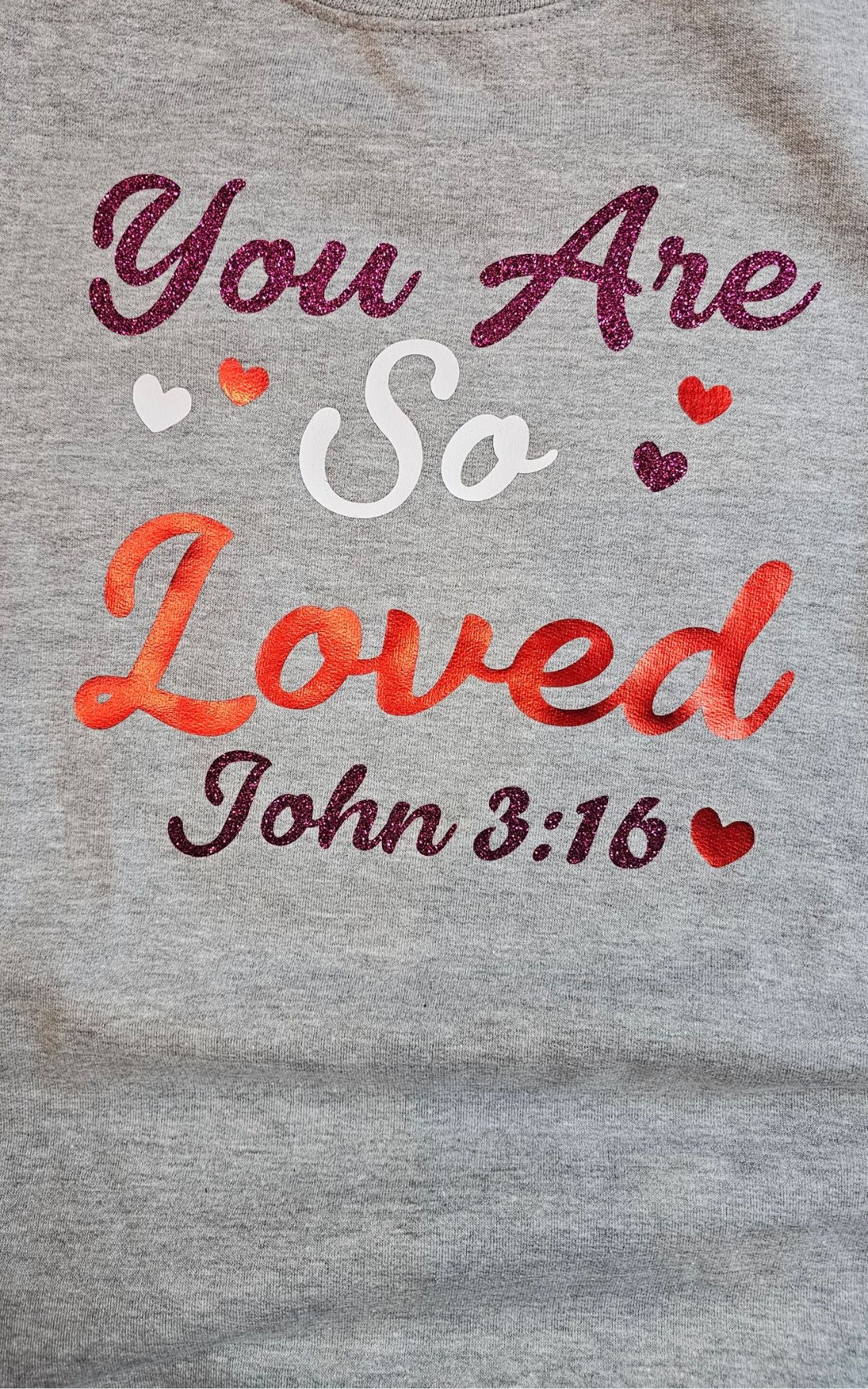 John 3:16 Valentine's glitter and metallic