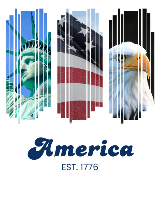 Eagle/Flag/Statute of Liberty