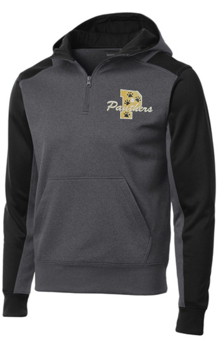 Parkway Panthers Embroidered Fleece Colorblock 1/4-Zip Hooded Sweatshirt
